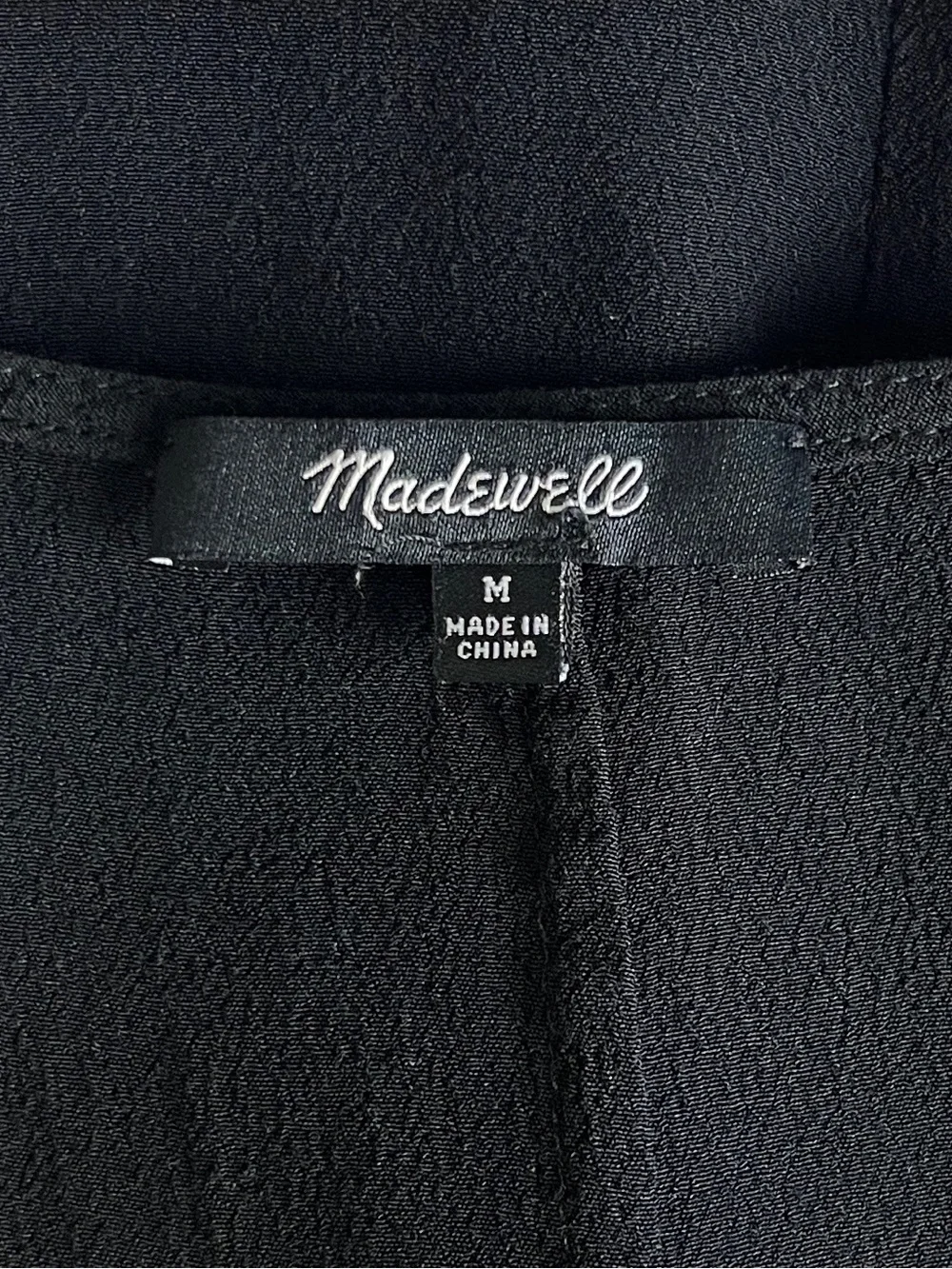 Madewell Heather Button Front Dress in True Black - sz Medium